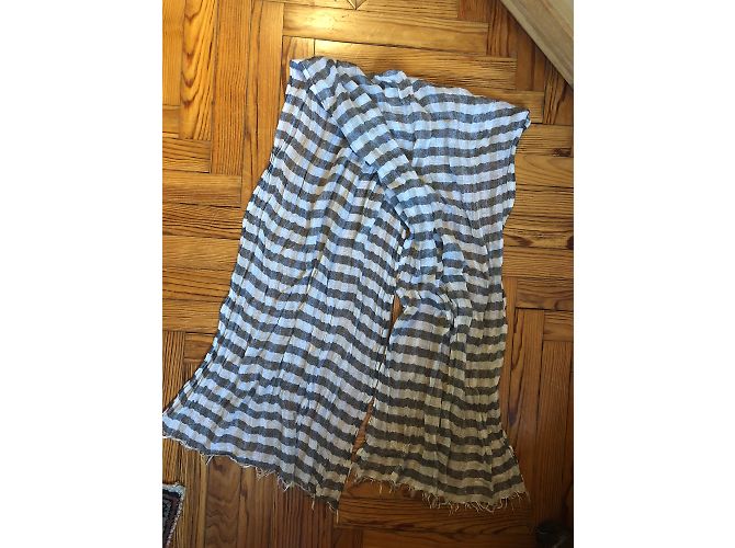 Max Mara Bufanda de lino a rayas Beige Gris - vista 2
