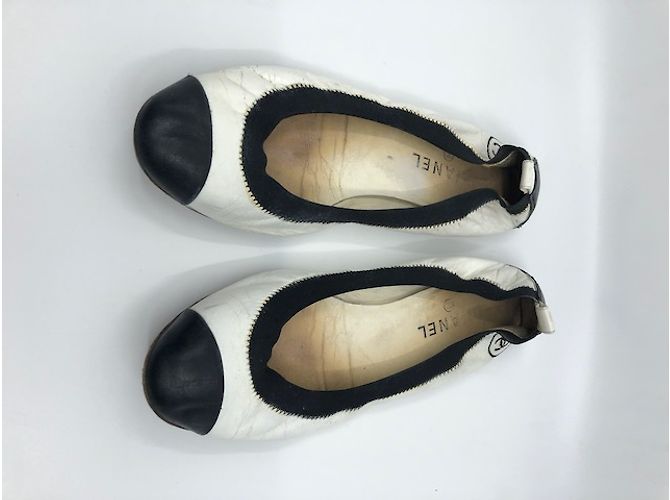 Chanel Bailarinas Negro Blanco - vista 13