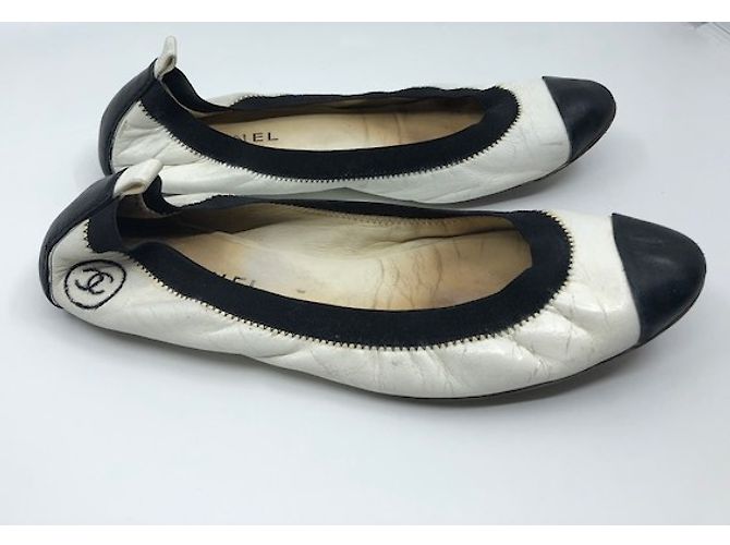Chanel Bailarinas Negro Blanco - vista 15