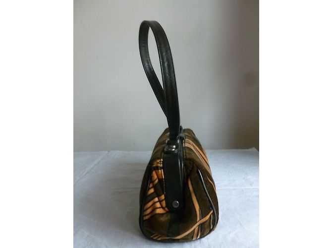 Max & Co borsa a mano in vera pelle e velluto Verde oliva - vista 3