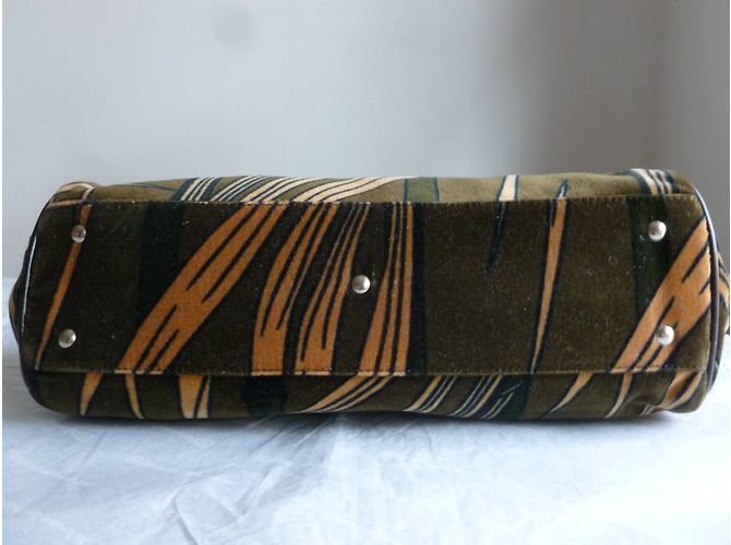 Max & Co borsa a mano in vera pelle e velluto Verde oliva - vista 6