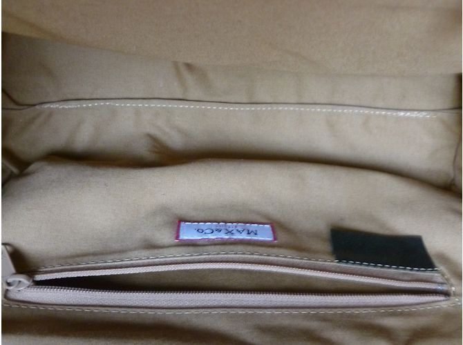 Max & Co borsa a mano in vera pelle e velluto Verde oliva - vista 9