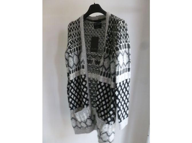 Zara Strickjacke aus Wolle und Mohair grau - Ansicht 14