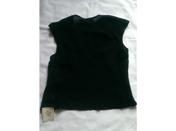 Ärmelloses See by Chloé Top aus schwarzer Viskose mit silbernen Pailletten - Ansicht 3