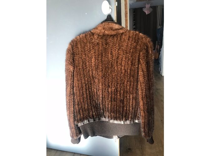 Chaqueta de visón de punto marrón Sylvie Schimmel Castaño - vista 3
