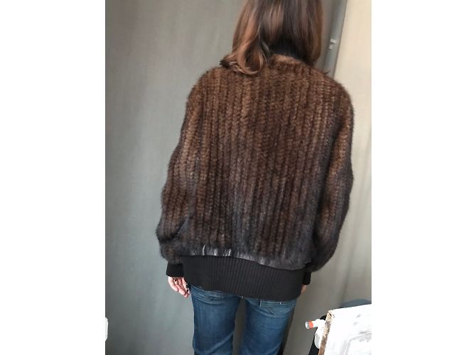 Chaqueta de visón de punto marrón Sylvie Schimmel Castaño - vista 6