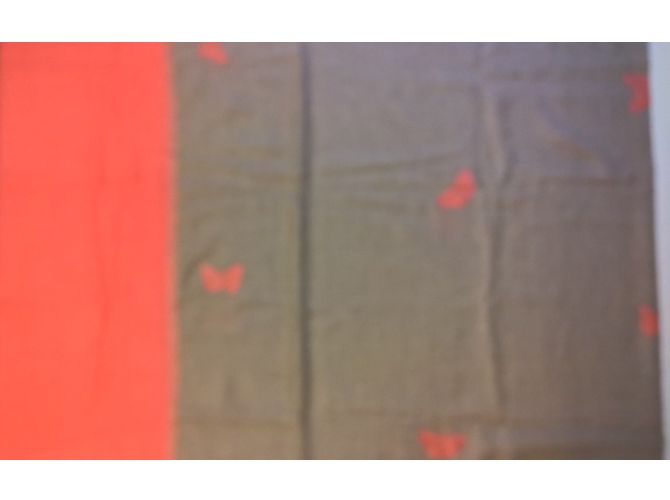 Autre Marque Pashmina in cashmere corallo e taupe - vista 7