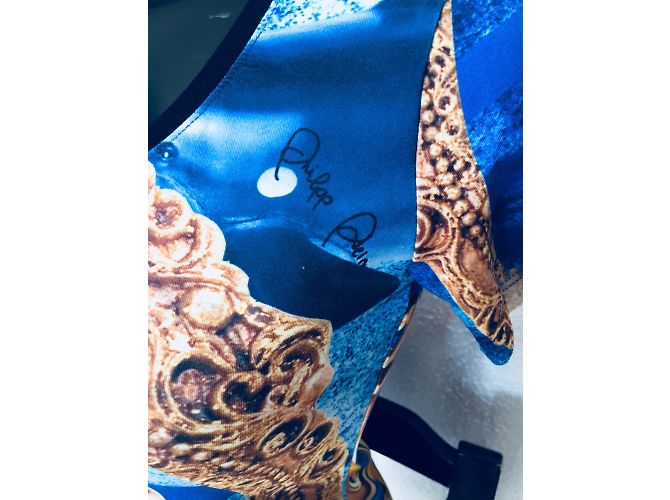 Camiseta Philipp Plein azul de algodón XS - vista 3