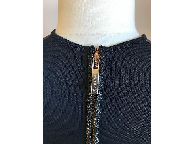 Elie Saab Strick Maxikleid schwarz und gold Lurex - Ansicht 10
