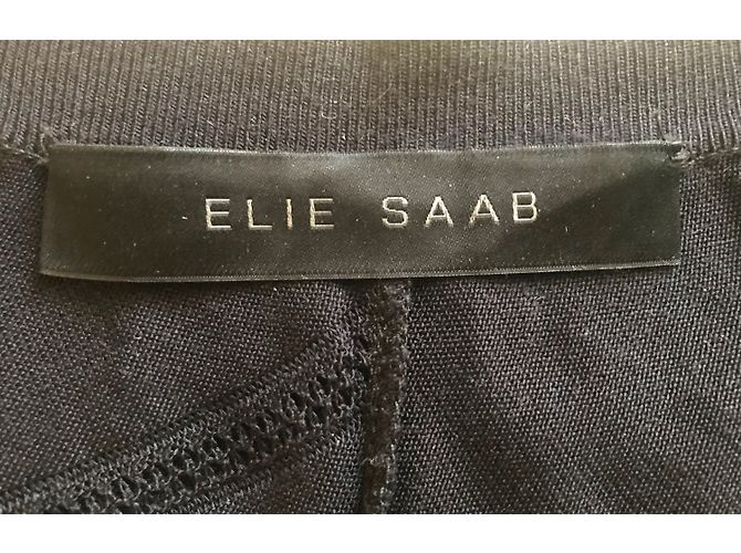 Elie Saab Strick Maxikleid schwarz und gold Lurex - Ansicht 11