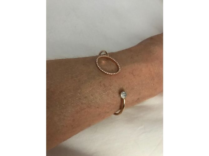 Autre Marque Bracciale semi rigido ZOCCAI in oro rosa e diamanti D'oro - vista 6