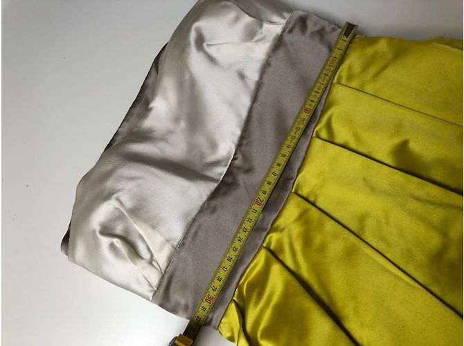Tara Jarmon Trägerloses Kleid Grau Gelb Seide - Ansicht 6