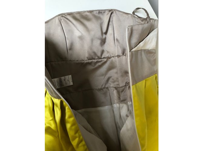 Tara Jarmon Trägerloses Kleid Grau Gelb Seide - Ansicht 8