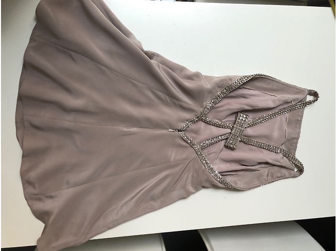 Azzaro Julie Seidenkleid Taupe Grau - Ansicht 10