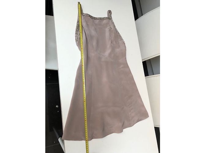 Azzaro Julie Seidenkleid Taupe Grau - Ansicht 11