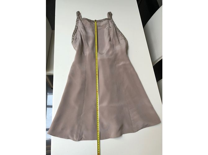 Azzaro Julie Seidenkleid Taupe Grau - Ansicht 12
