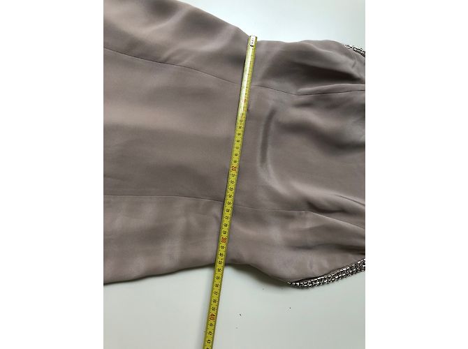 Azzaro Julie Seidenkleid Taupe Grau - Ansicht 15