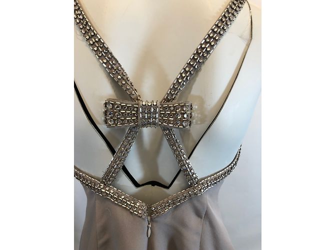 Azzaro Julie Seidenkleid Taupe Grau - Ansicht 19