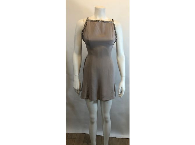 Azzaro Julie Seidenkleid Taupe Grau - Ansicht 3