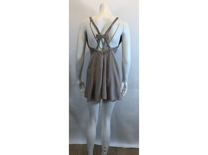 Azzaro Julie Seidenkleid Taupe Grau - Ansicht 4