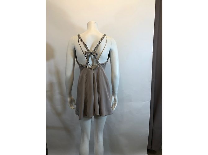 Azzaro Julie Seidenkleid Taupe Grau - Ansicht 5