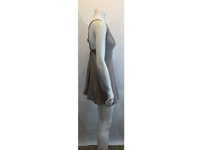 Azzaro Julie Seidenkleid Taupe Grau - Ansicht 6
