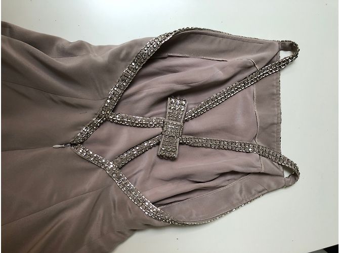Azzaro Julie Seidenkleid Taupe Grau - Ansicht 9