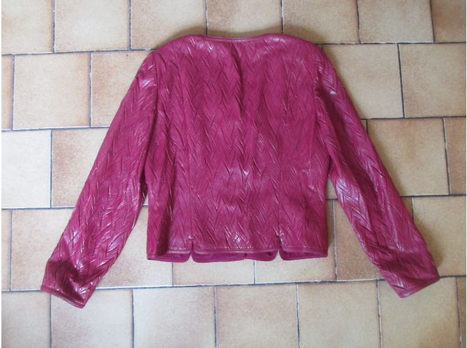 Georges Rech Jacke Dunkelrot Synthetik Bordeaux - Ansicht 3