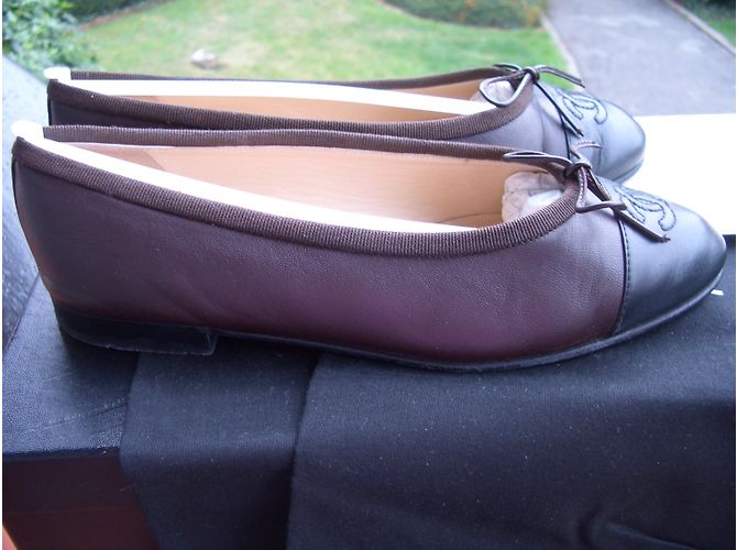 Chanel Ballerine Marrone scuro - vista 2