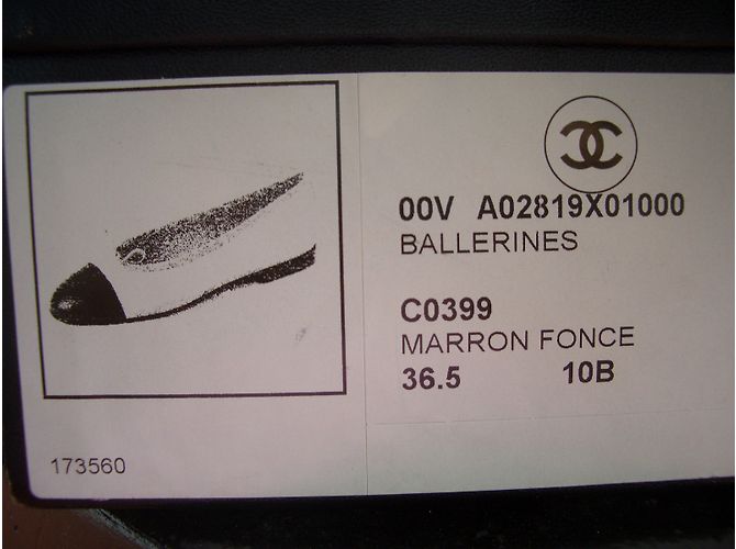 Chanel Ballerine Marrone scuro - vista 5