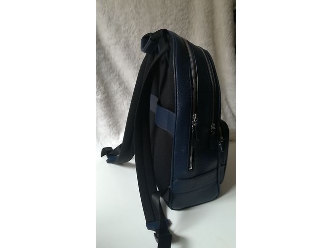 Zaino Lancel Oscar in pelle nero blu navy - vista 2