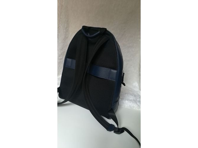 Zaino Lancel Oscar in pelle nero blu navy - vista 3