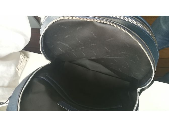 Zaino Lancel Oscar in pelle nero blu navy - vista 5