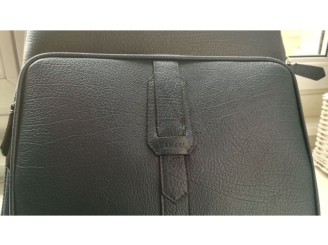 Zaino Lancel Oscar in pelle nero blu navy - vista 6