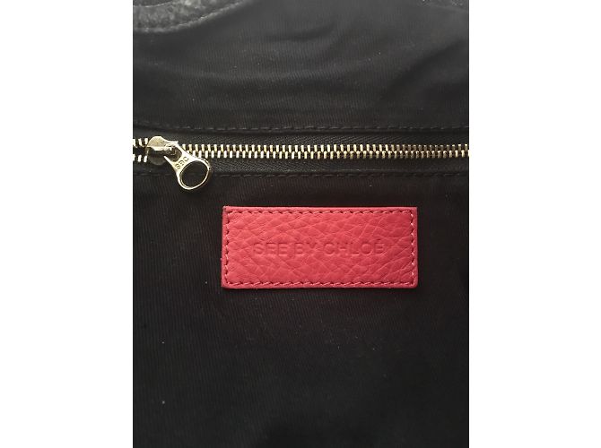 Borsa Satchel See by Chloé in Pelle Rosa Arancio - vista 3
