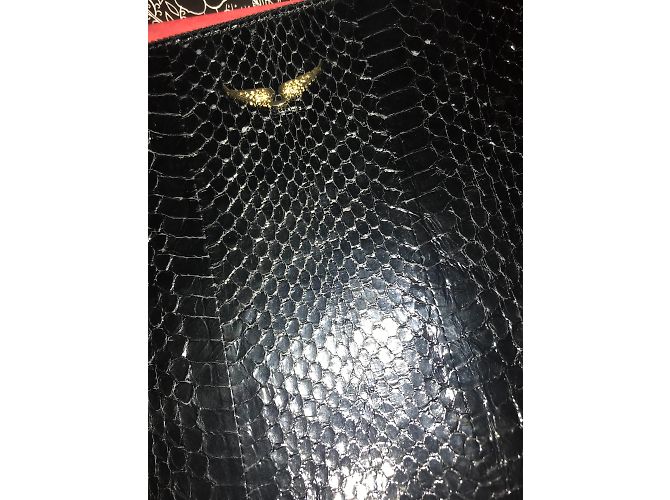 Clutch Zadig & Voltaire in pitone e agnello nero - vista 4