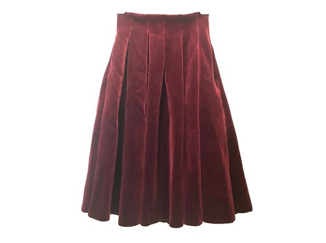 Jupe En Velours Bordeaux Cyrillus - Taille 14 Ans - Occasion En Très Bon état