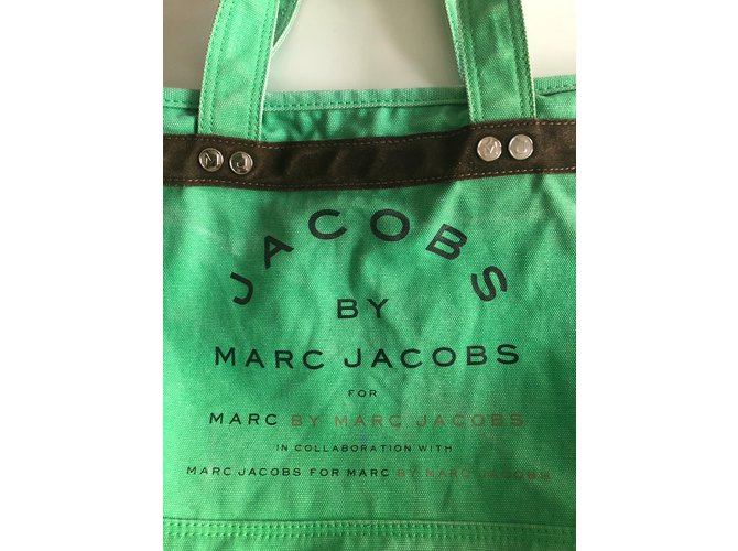 Borsa tote Marc by Marc Jacobs in cotone verde - vista 3