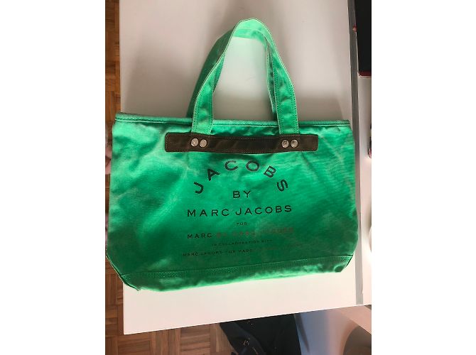 Borsa tote Marc by Marc Jacobs in cotone verde - vista 4