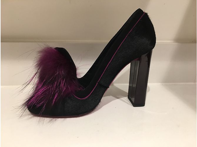 Fendi Fuchsia Violette Absatzschuhe aus Kalbshaar Lila - Ansicht 3