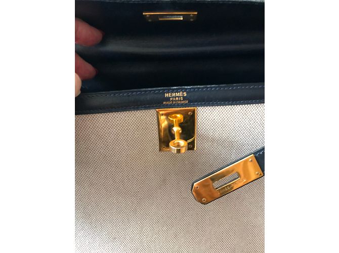 Kelly Hermès Handtaschen Marineblau - Ansicht 9