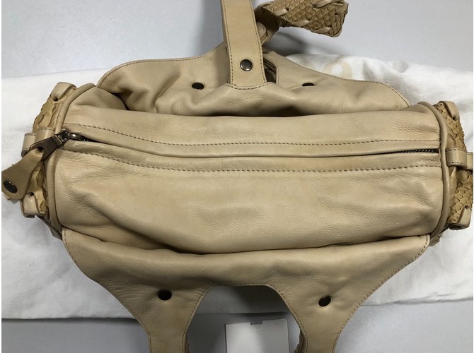 Borsa Chloé Silverado in pelle beige e pitone - vista 5