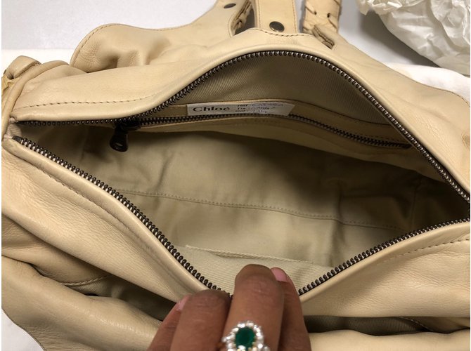 Borsa Chloé Silverado in pelle beige e pitone - vista 6