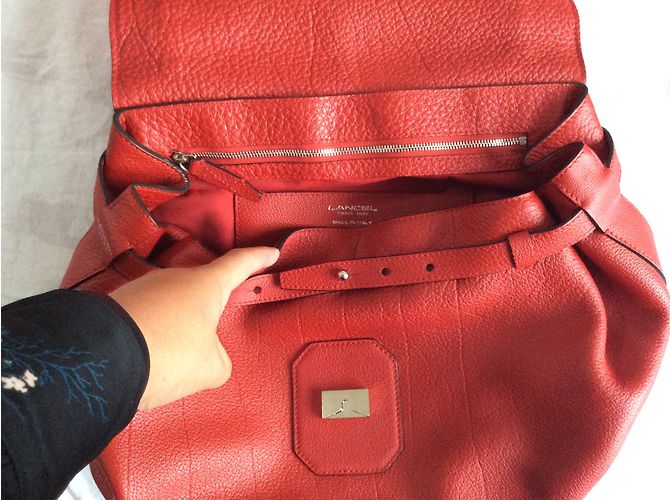 Borsa a mano Lancel Charlie in pelle rossa Rosso - vista 6