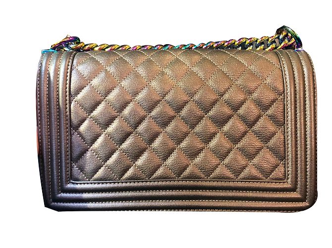 Borsa Chanel Bronze Mermaid Boy in Old medium e Rainbow Hardware Bronzo - vista 2