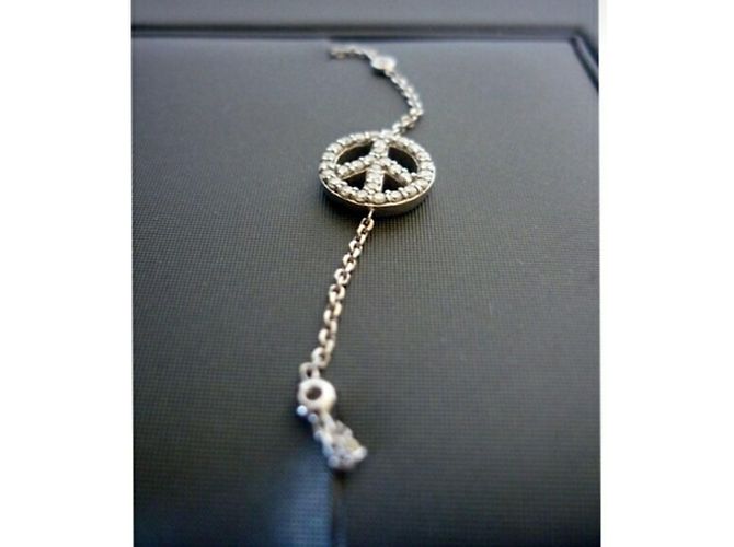 Bracciale Messika Peace and Love in oro bianco e diamanti Argento - vista 3