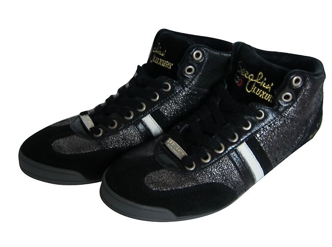 Serafini Sneaker aus grauem Metallic Leder - Ansicht 2