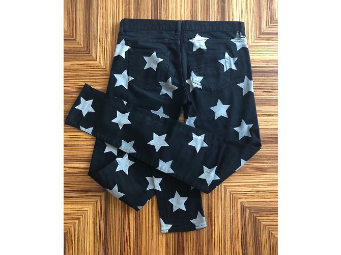 Jeans Saint Laurent con estampado de estrellas negras Negro - vista 11