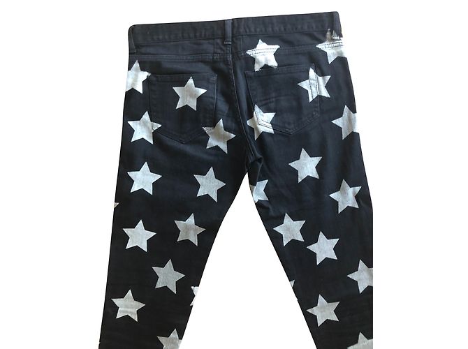 Jeans Saint Laurent con estampado de estrellas negras Negro - vista 2