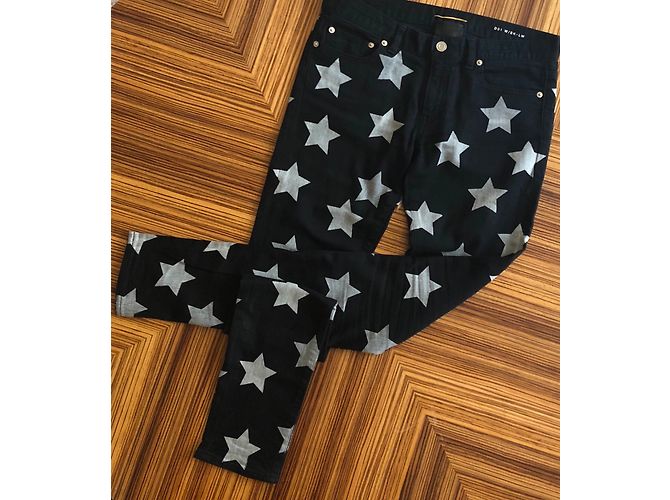 Jeans Saint Laurent con estampado de estrellas negras Negro - vista 8